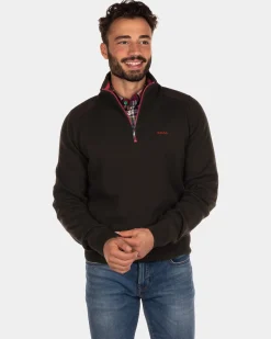 Solid coloured half zip jumper Oroua - Dark Army