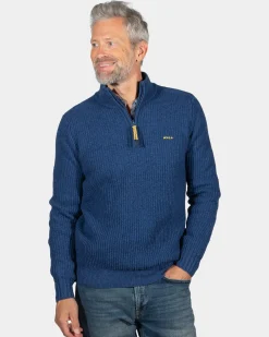 Solid coloured half zip jumper Dry - Storm Blue