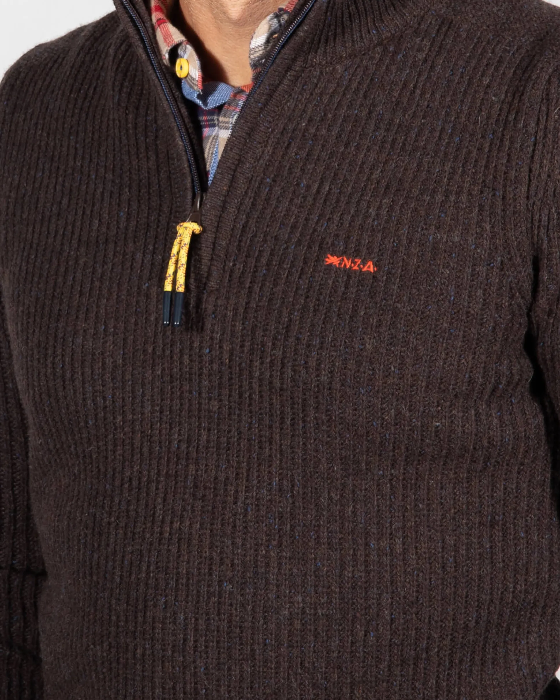 Solid coloured half zip jumper Dry - Clay Brown