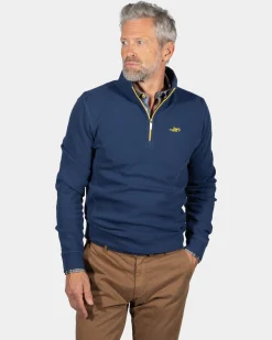 Solid coloured half zip sweatshirt Arapohue - Storm Blue