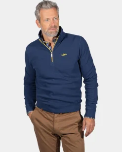 Solid coloured half zip sweatshirt Arapohue - Storm Blue