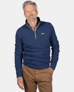 Solid coloured half zip sweatshirt Arapohue - Storm Blue