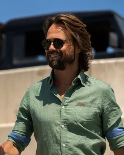 Solid coloured linen shirt - Active Army