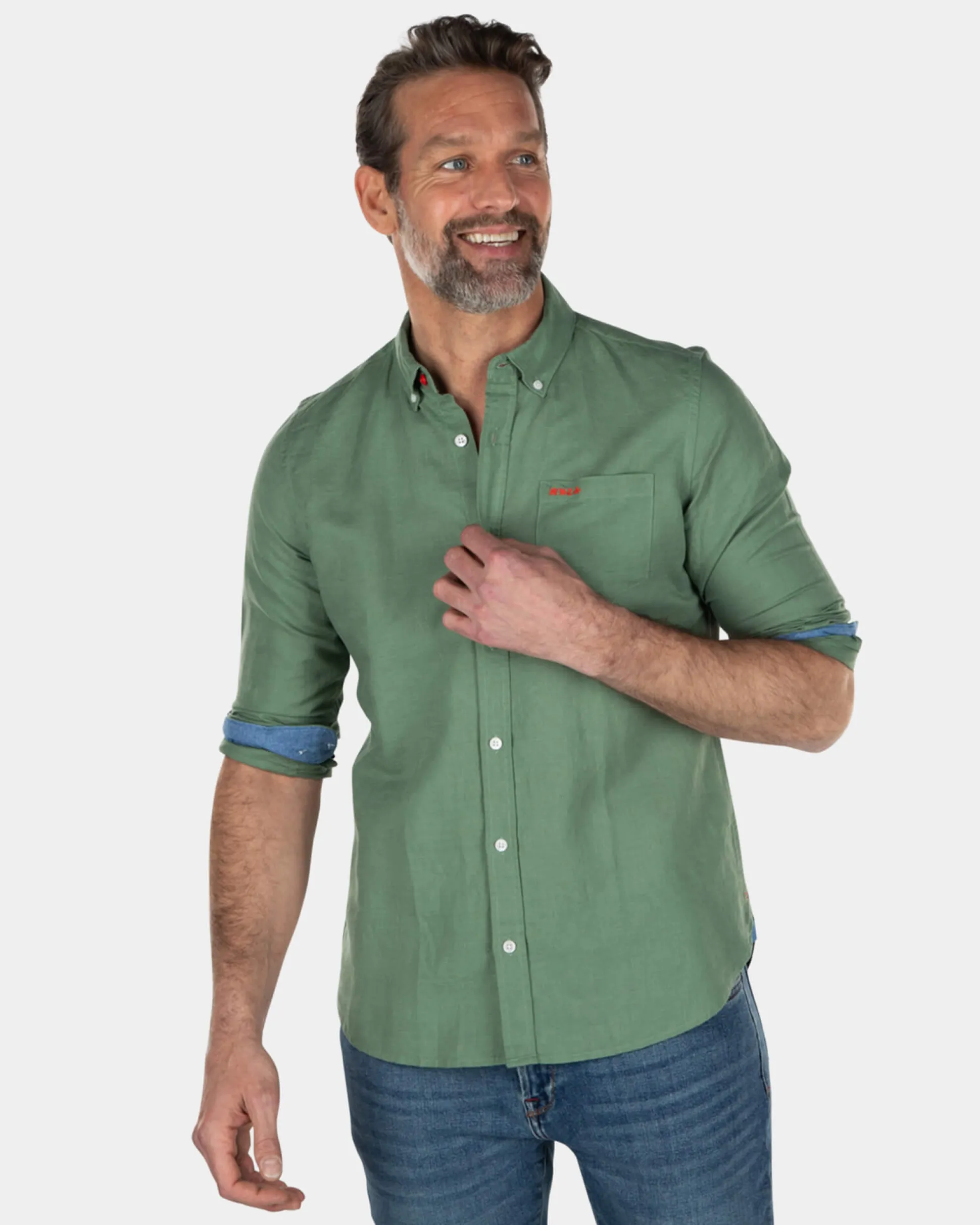Solid coloured linen shirt - Active Army