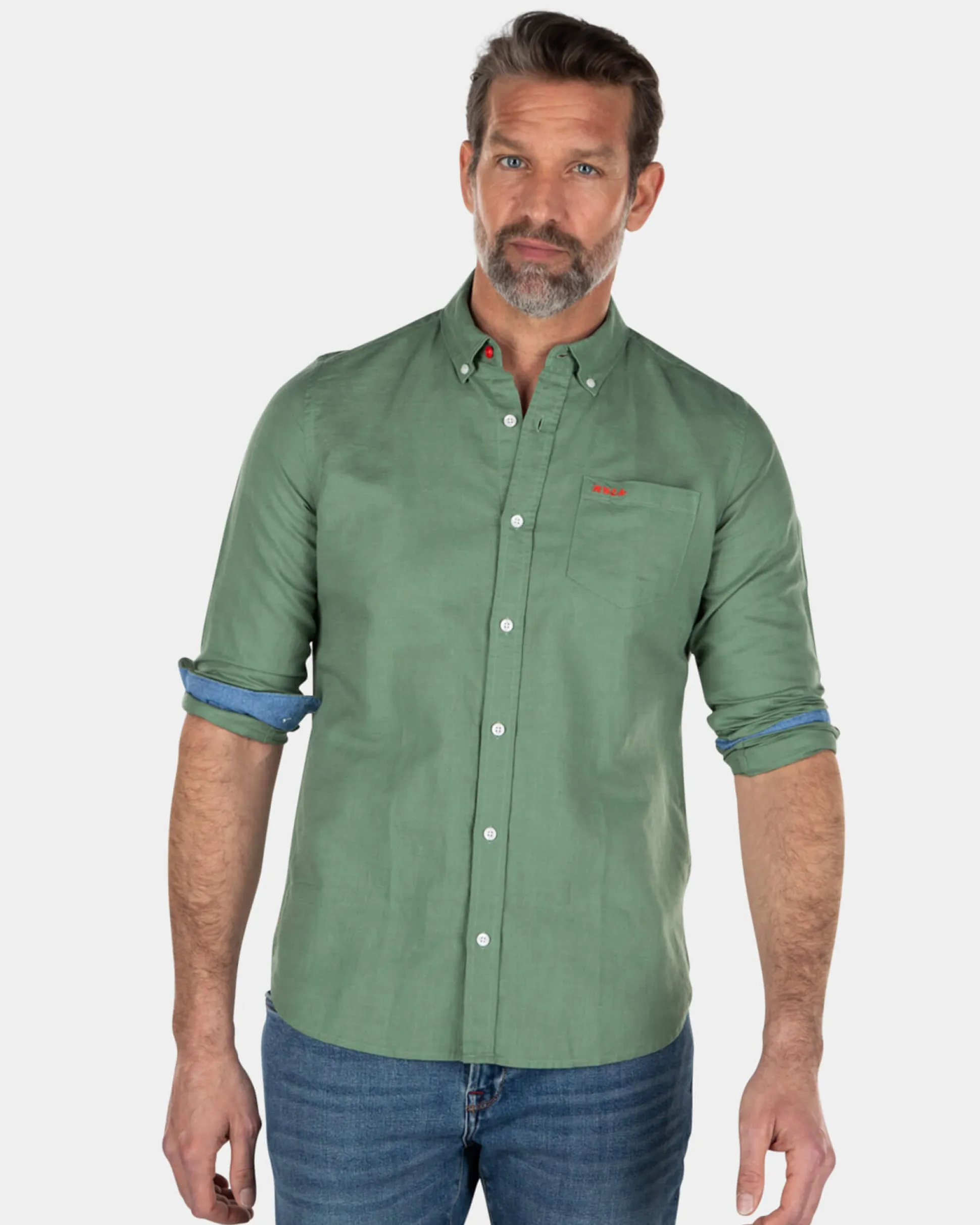 Solid coloured linen shirt - Active Army