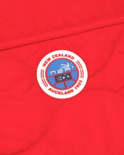 Solid coloured padded vest - Carmine red