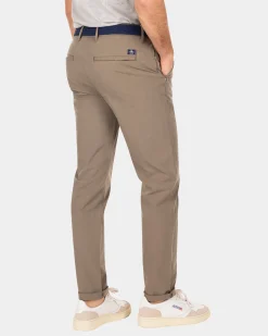 Solid coloured stretch chino - Misty Army