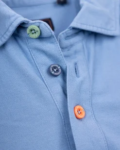 Solid Cotton Bright Blue Polo