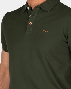 Solid Cotton Dark Green Polo