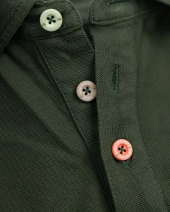 Solid Cotton Dark Green Polo
