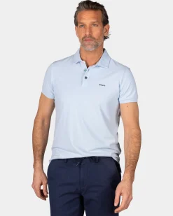 Solid Cotton Pastel Blue Polo