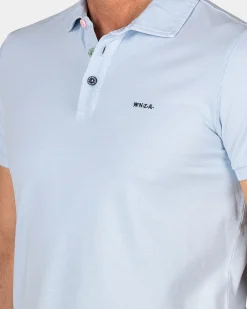 Solid Cotton Pastel Blue Polo