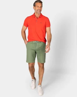 Solid Cotton Red-Orange Polo