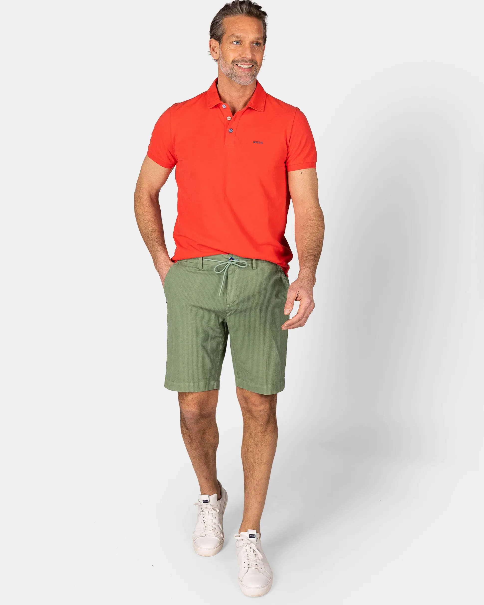 Solid Cotton Red-Orange Polo