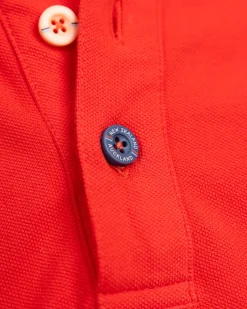 Solid Cotton Red-Orange Polo