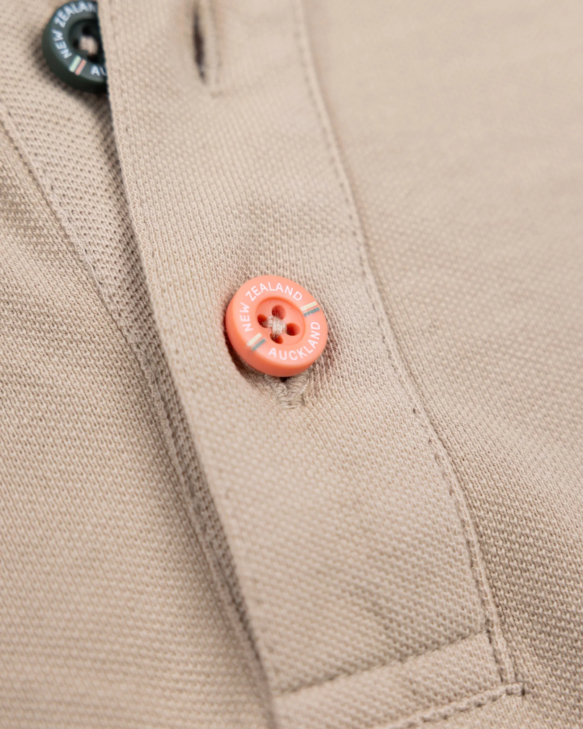 Solid Cotton Sand-Colored Polo