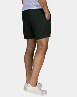 Solid Green Swim Shorts with Green Details