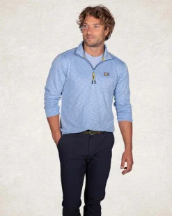 Sportive half zip sweatshirt - Pale Blue