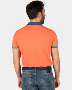 Sportive solid coloured polo - Golden Orange