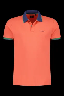 Sportive solid coloured polo - Golden Orange