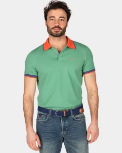 Sportive solid coloured polo - Amazon Green