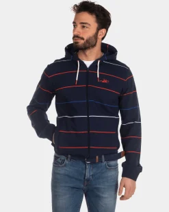 Striped cardigan blue red white - Industrial Navy