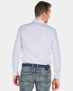 Striped linen shirt - White Multicolour