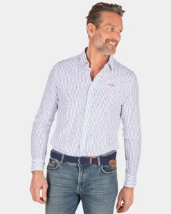 Striped linen shirt - White Multicolour