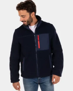 Terry Sweat Cardigan Transit - Reef Navy