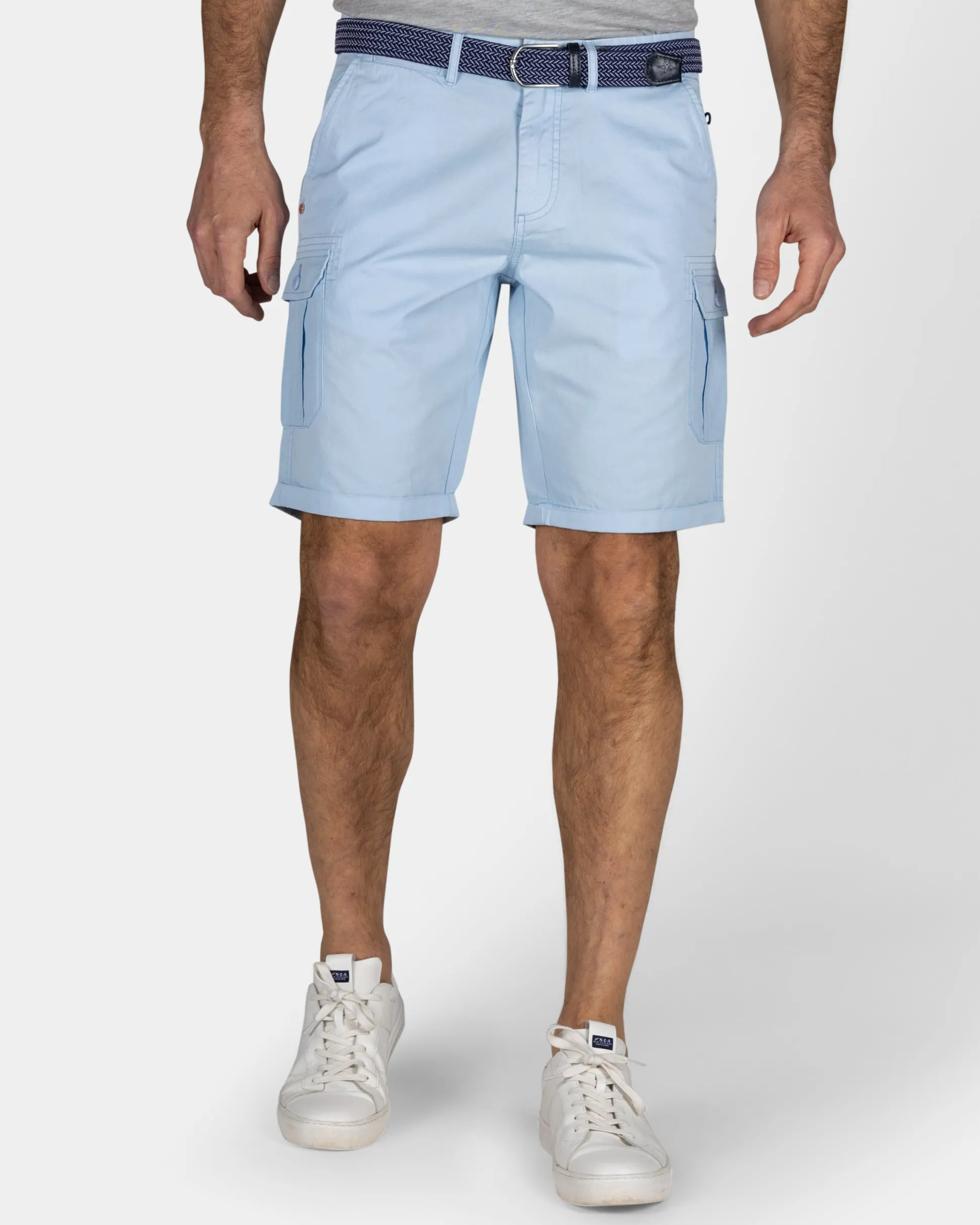 Tough Light Blue Cotton Cargo Shorts