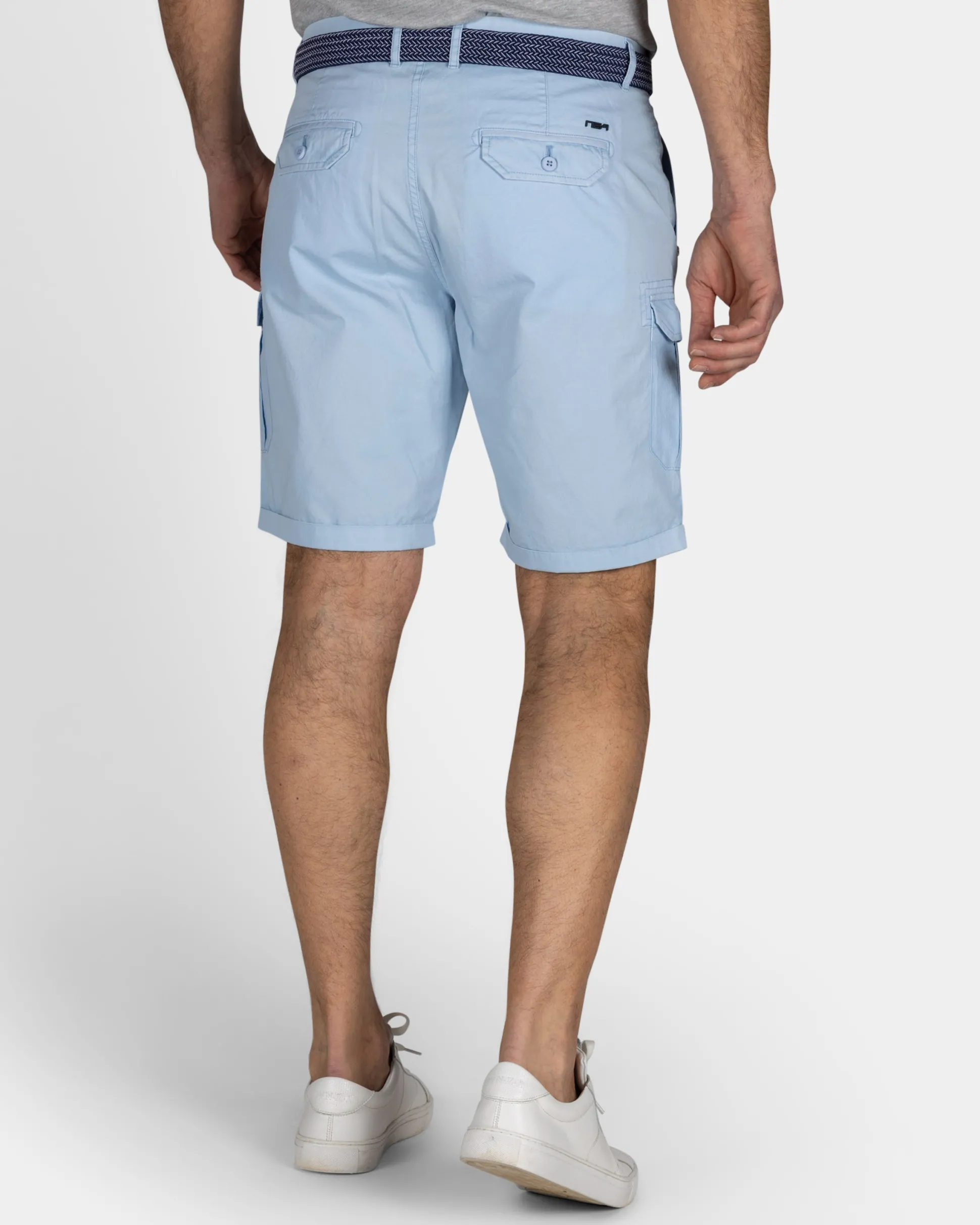 Tough Light Blue Cotton Cargo Shorts