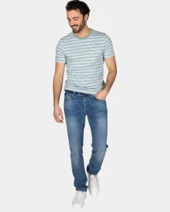 T-shirt with green stripes