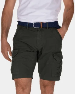 Ward Poplin short cargo pants - Duck Green