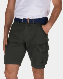 Ward Poplin short cargo pants - Duck Green