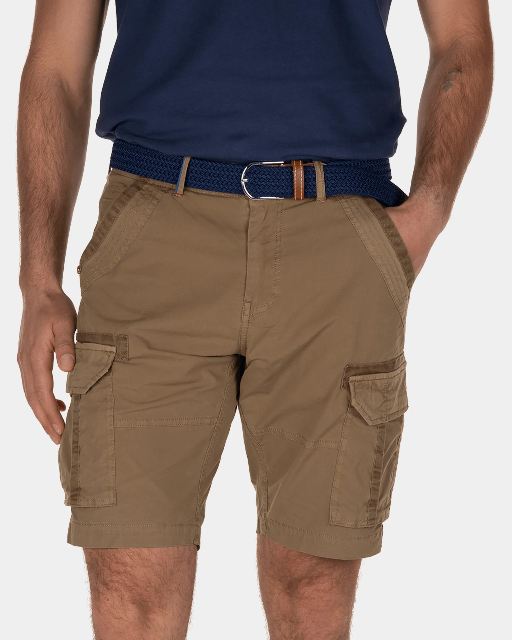 Ward Poplin short cargo pants - Tobacco Brown