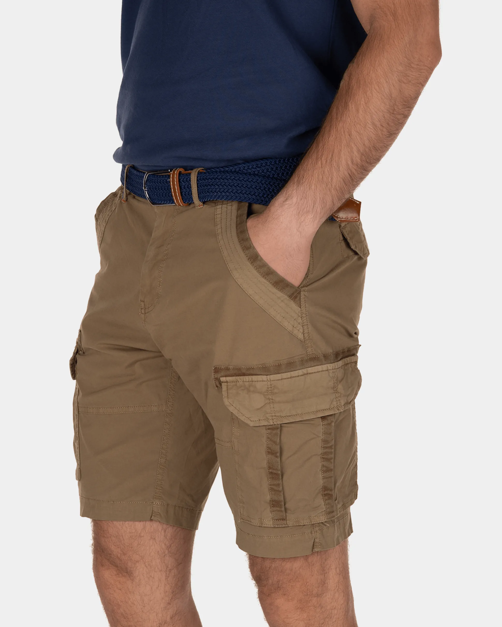 Ward Poplin short cargo pants - Tobacco Brown