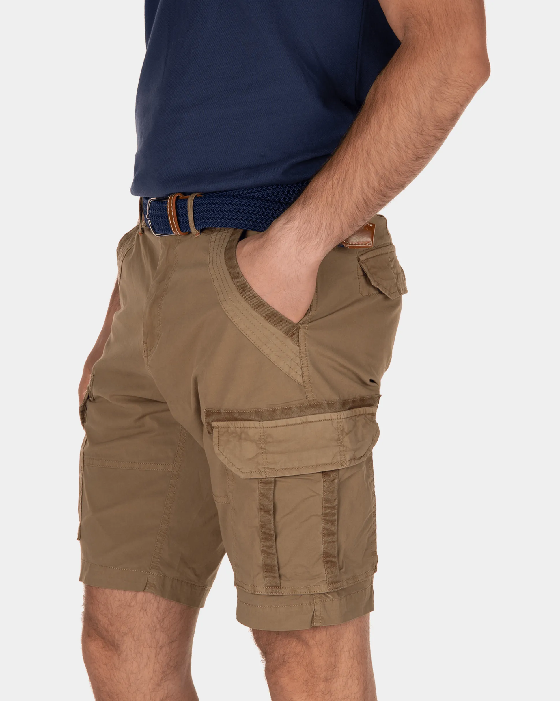 Ward Poplin short cargo pants - Tobacco Brown