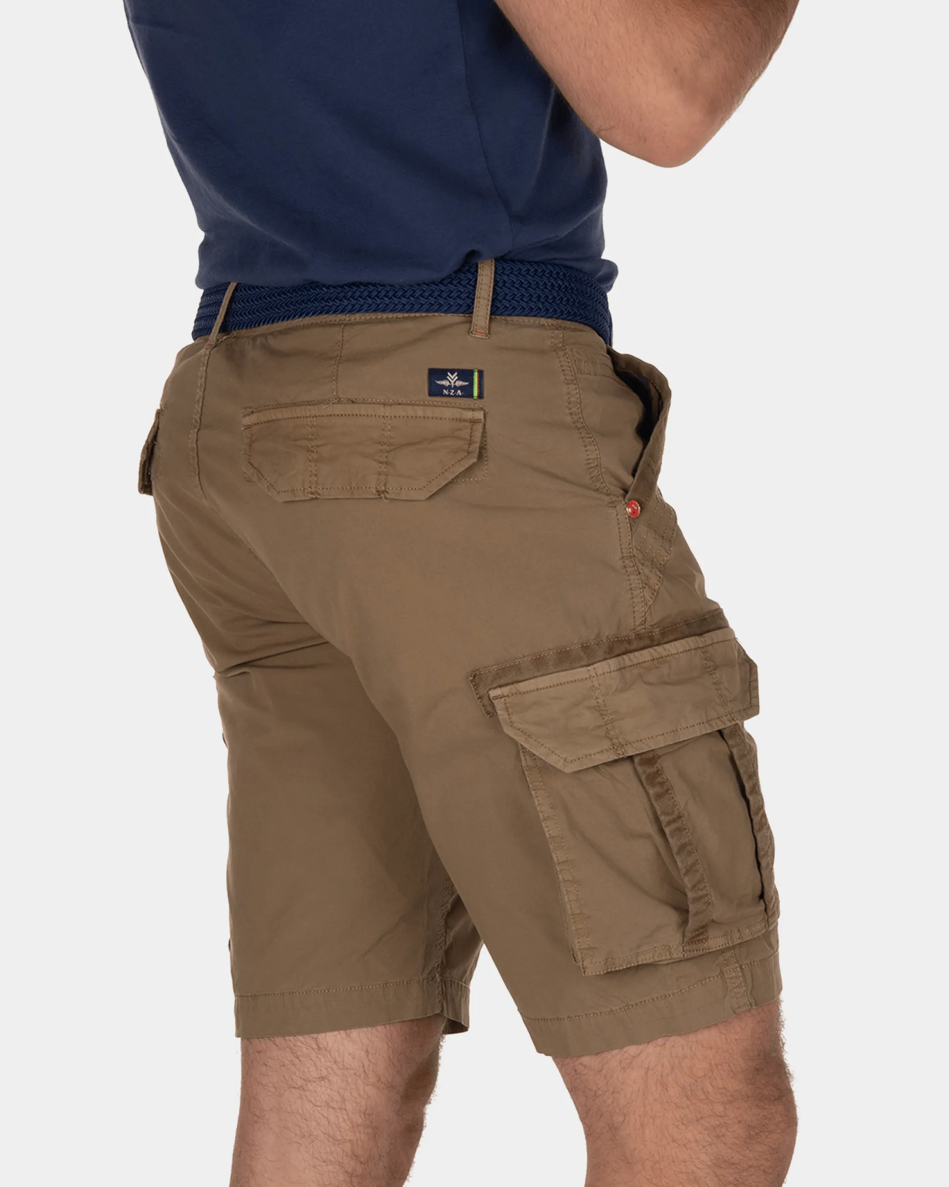 Ward Poplin short cargo pants - Tobacco Brown