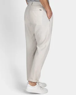White chino with linen