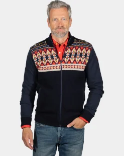 Winter knitted cardigan Grace - Ink Navy