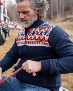 Winter knitted cardigan Grace - Ink Navy