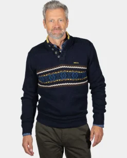 Winter knitted jumper Fraser - Ink Navy