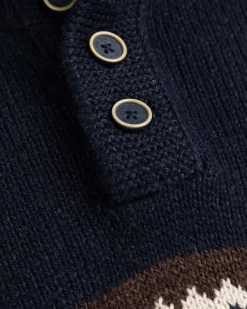 Winter knitted jumper Fraser - Ink Navy