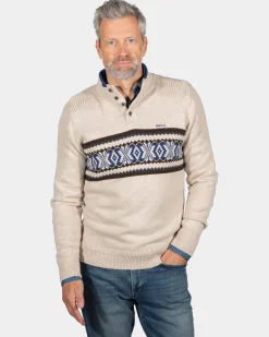 Winter knitted jumper Fraser - Sea Silt Sand