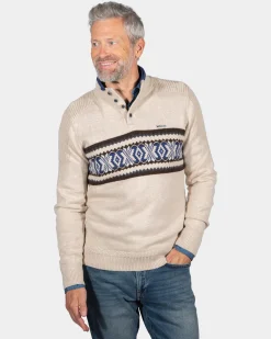 Winter knitted jumper Fraser - Sea Silt Sand