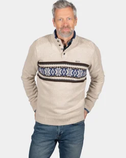 Winter knitted jumper Fraser - Sea Silt Sand