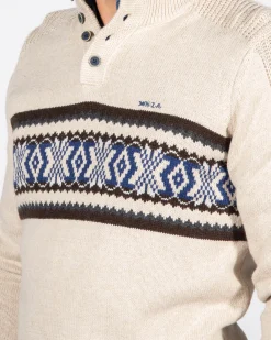 Winter knitted jumper Fraser - Sea Silt Sand