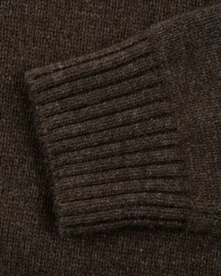 Wool plain half zip pullover - Smoked Green