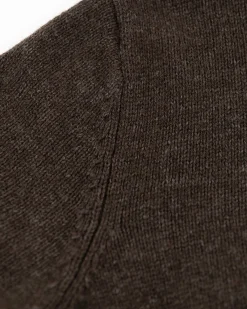 Wool plain half zip pullover - Smoked Green