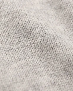 Wool plain half zip pullover - Grey Melange
